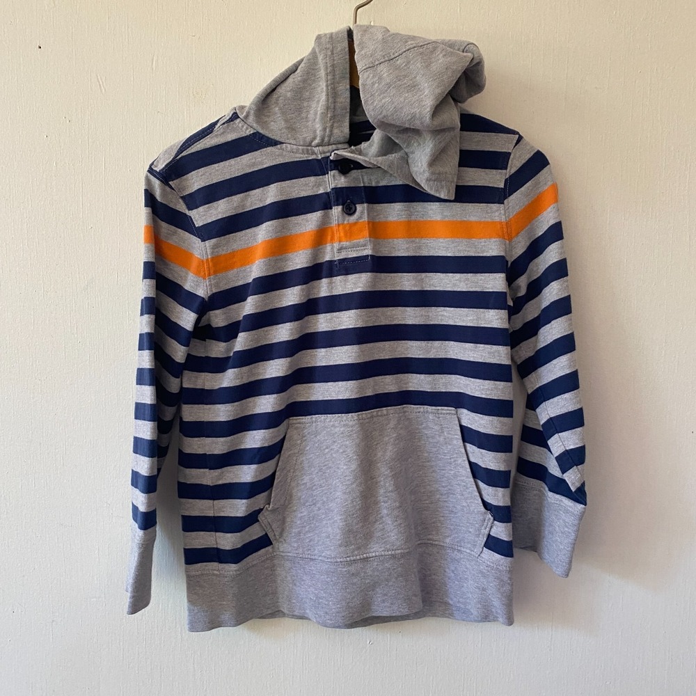 Crazy 8 Pullover Boys Small‎ Striped Long Sleeve Top Hooded Academia Collegiate